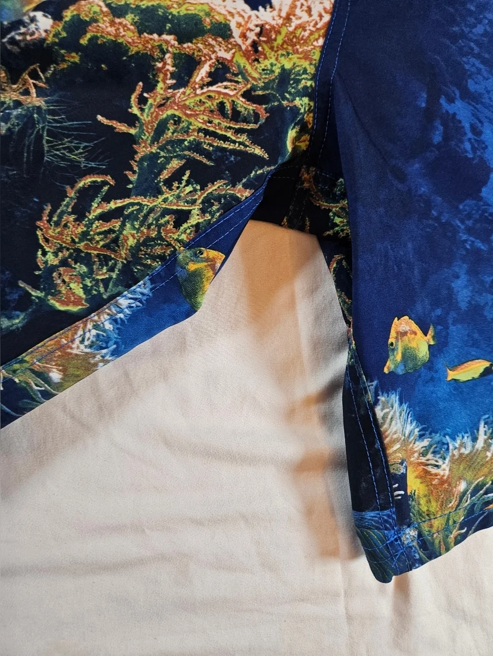 Wonder Nation Boys Shark Ocean Scene Drawstring Waist Swim Trunks Size XL 14/16